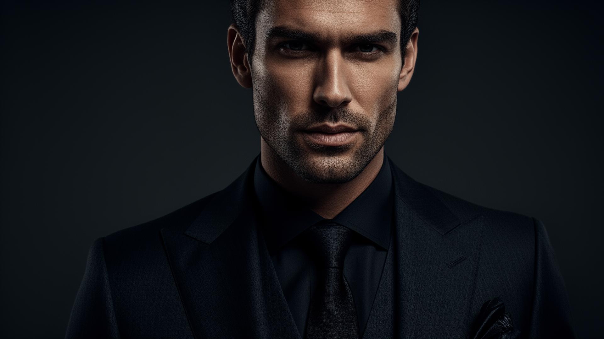 Homem elegante em terno premium